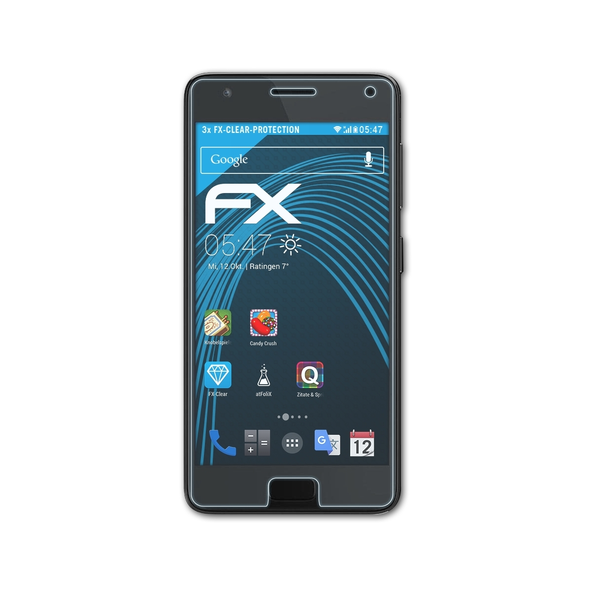 ATFOLIX 3x Lenovo Zuk Z2 FX-Clear Displayschutz(für Pro)