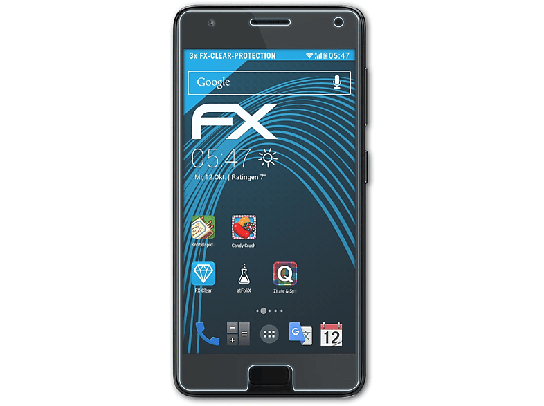 ATFOLIX 3x FX-Clear Displayschutz(für Lenovo Zuk Z2 Pro)
