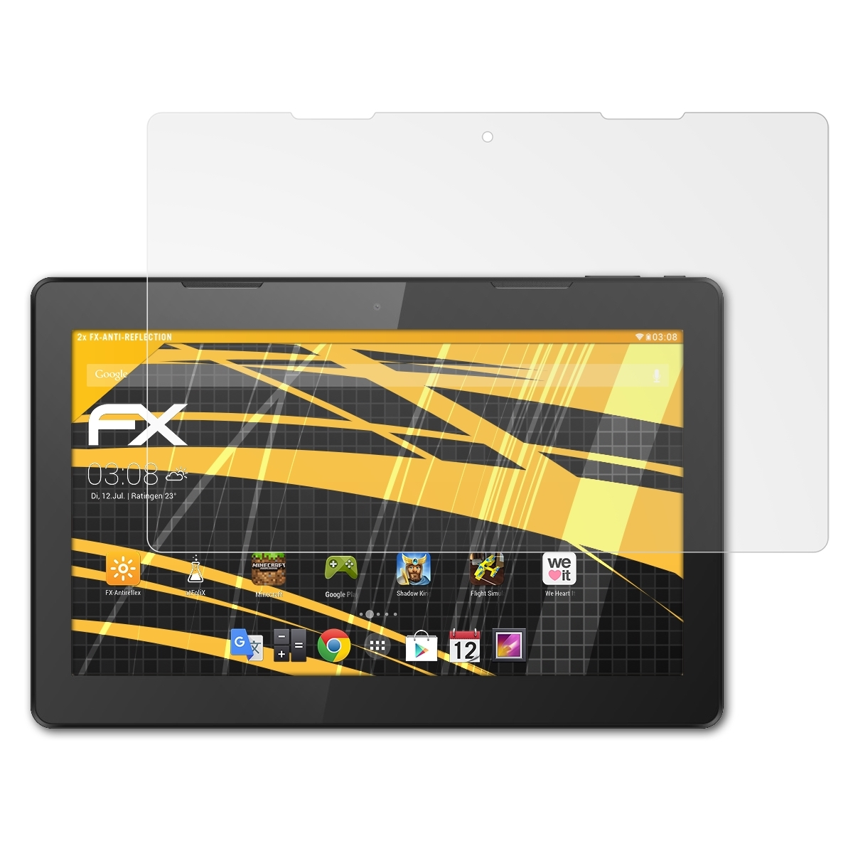 2) FX-Antireflex 2x 13.3 ATFOLIX Zeus Pad HannSpree Displayschutz(für