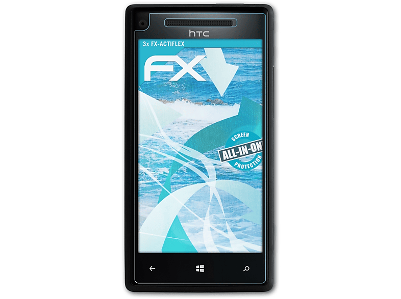 ATFOLIX 3x FX-ActiFleX Displayschutz(für HTC Windows Phone 8X)