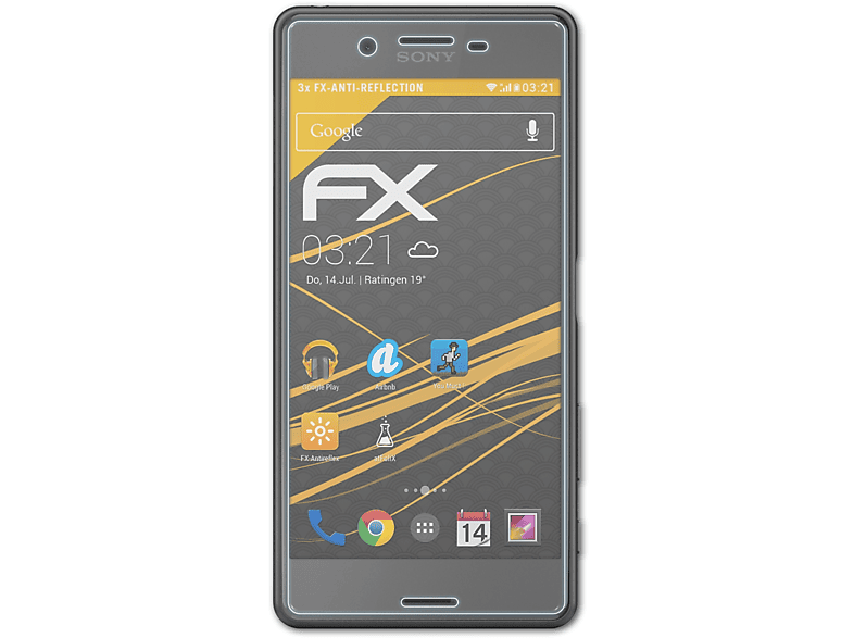 ATFOLIX 3x FX-Antireflex Displayschutz(für X Xperia Sony Performance)