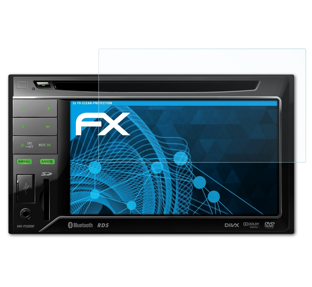 ATFOLIX 3x Displayschutz(für AVH-3300BT) FX-Clear Pioneer