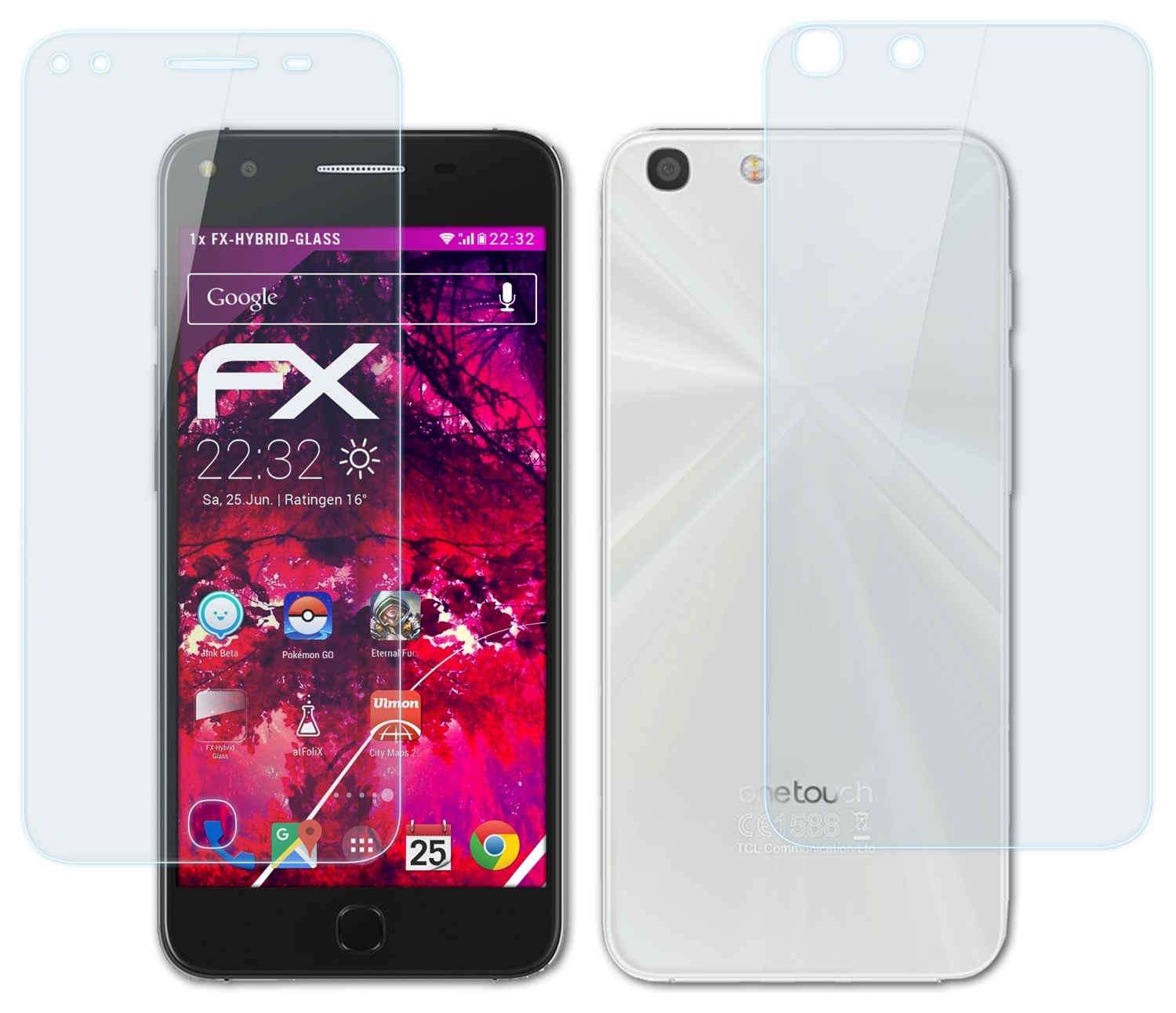 ATFOLIX FX-Hybrid-Glass One Schutzglas(für Touch Alcatel X1)