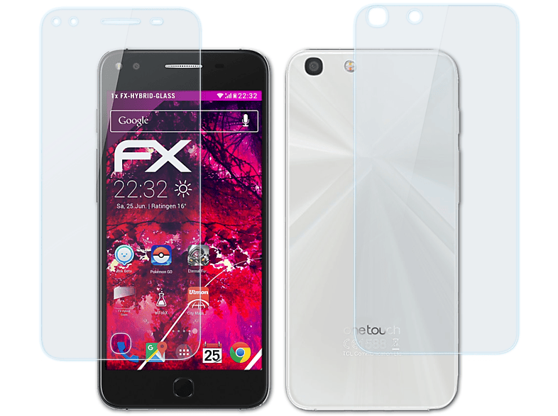 ATFOLIX FX-Hybrid-Glass X1) Schutzglas(für Touch Alcatel One
