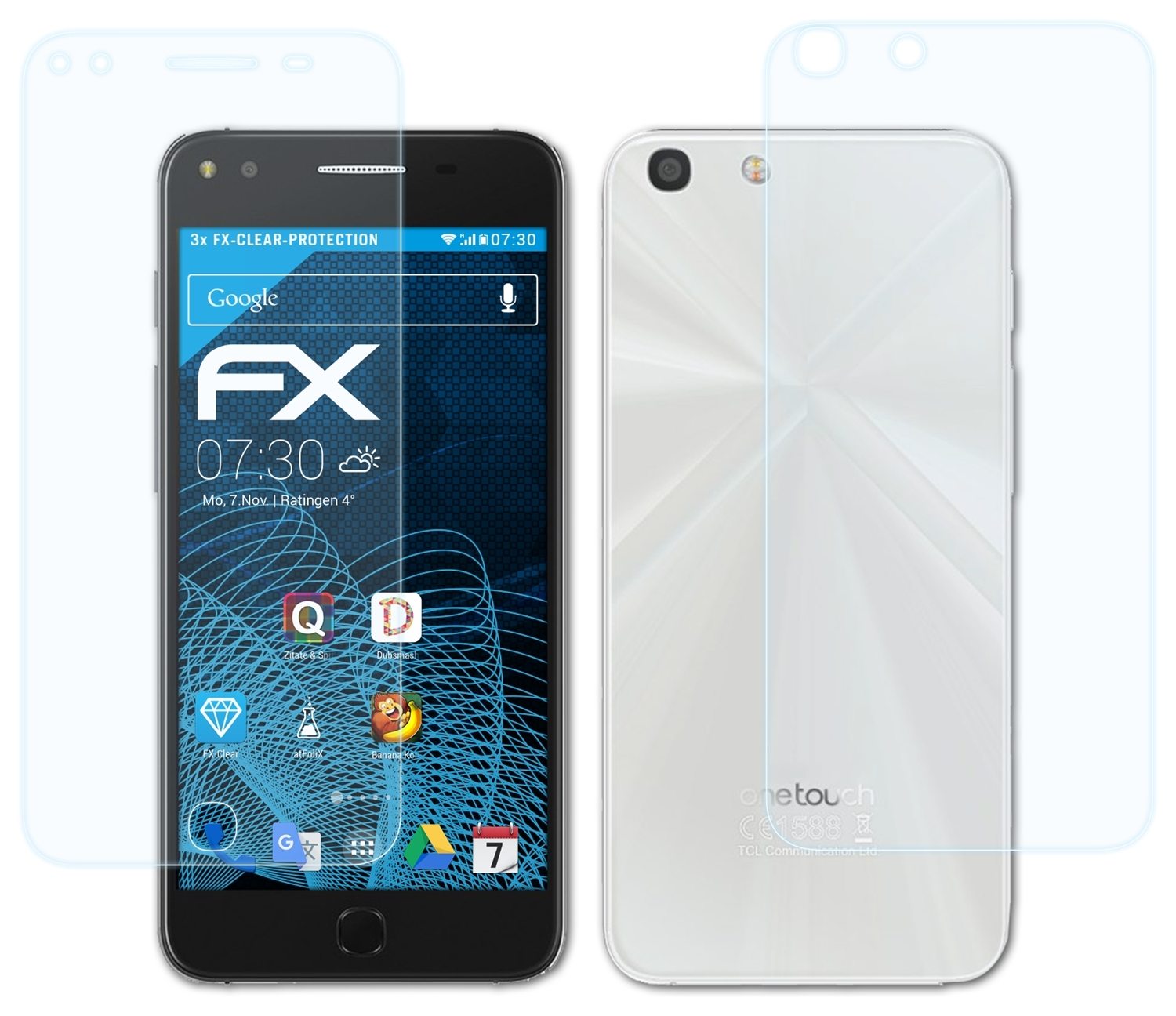 ATFOLIX 3x X1) FX-Clear Alcatel Touch One Displayschutz(für
