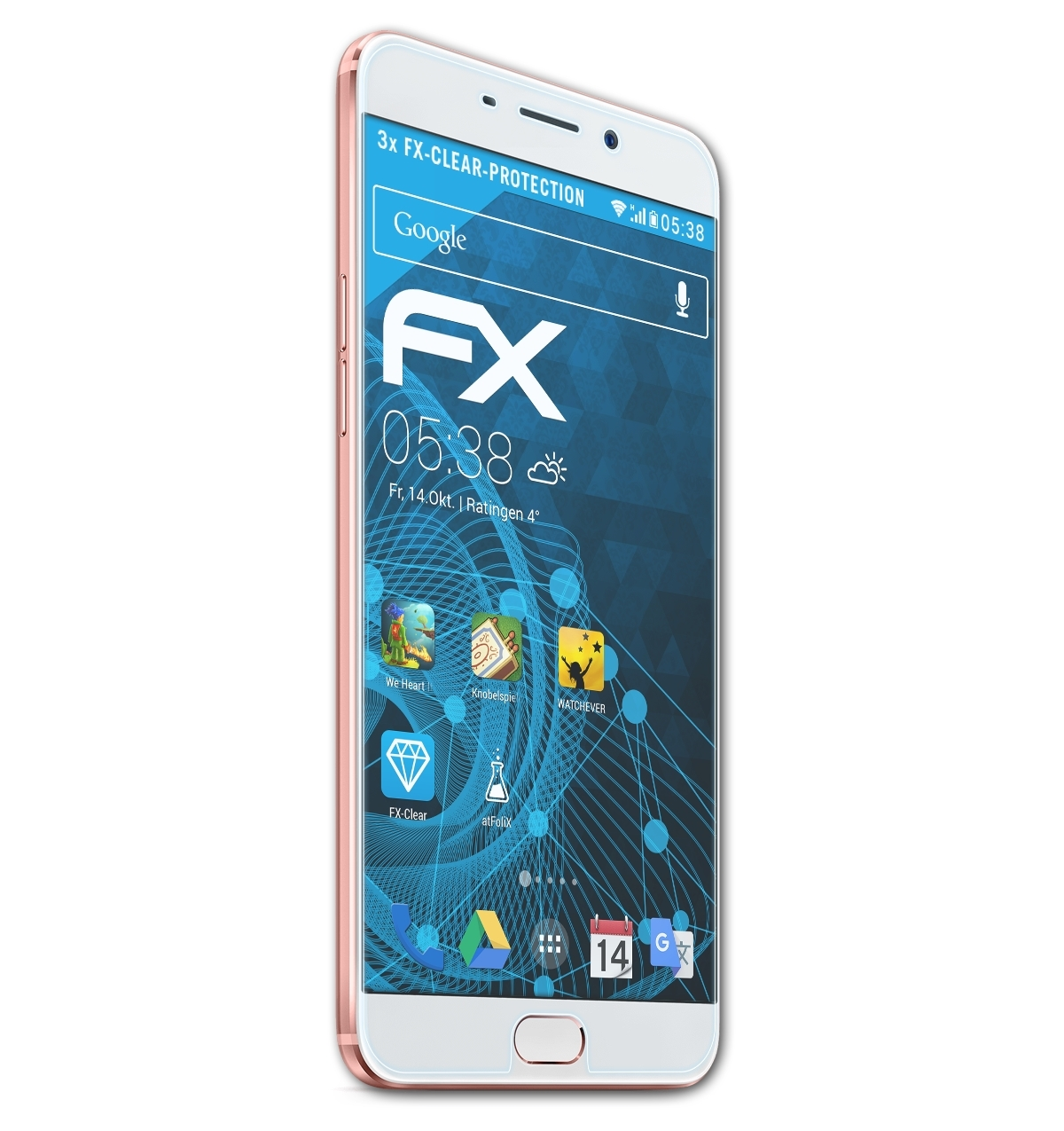 Plus) 3x Oppo ATFOLIX R9 Displayschutz(für FX-Clear