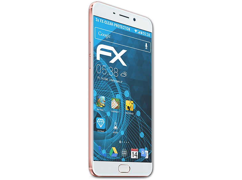 Plus) 3x Oppo ATFOLIX R9 Displayschutz(für FX-Clear