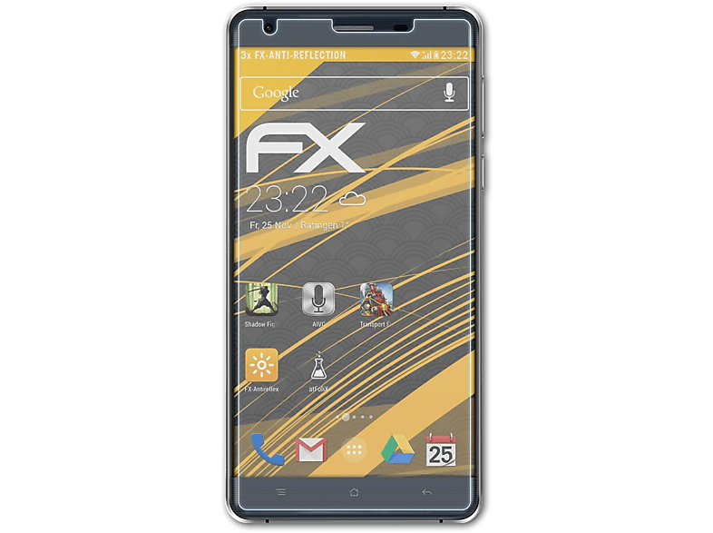 ATFOLIX 3x FX-Antireflex Displayschutz(für Oukitel K6000 Pro)