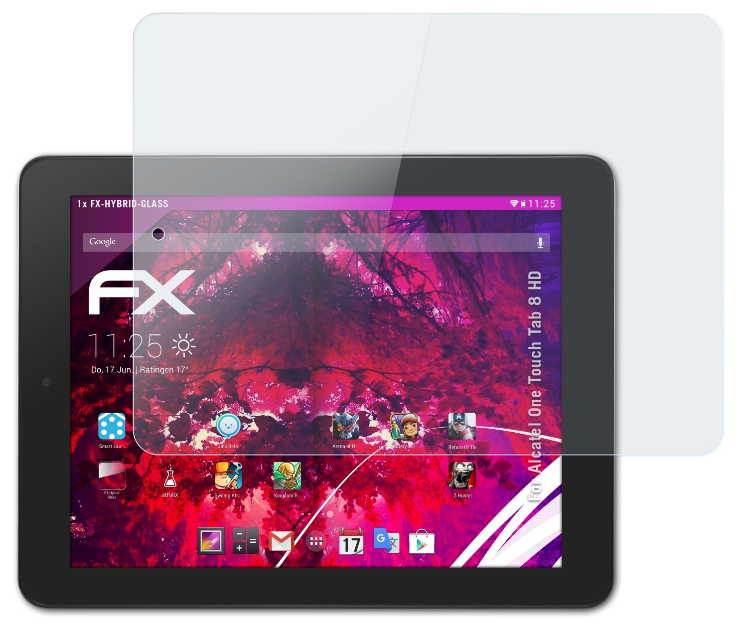 ATFOLIX FX-Hybrid-Glass Schutzglas(für Alcatel 8 Tab Touch HD) One