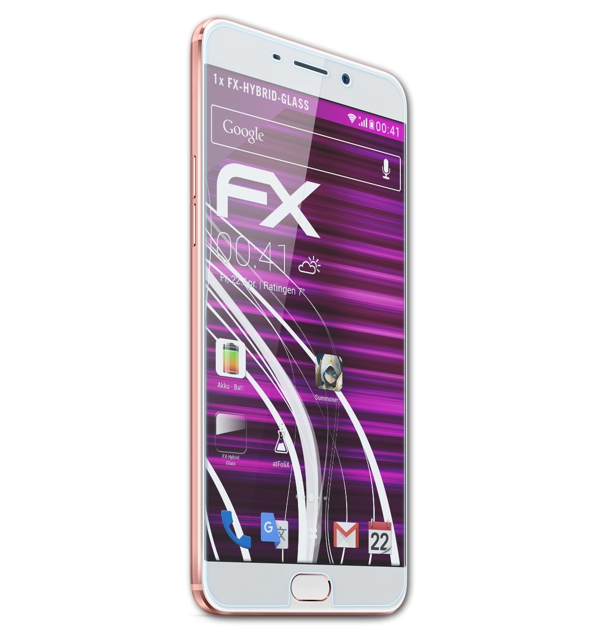 ATFOLIX FX-Hybrid-Glass Schutzglas(für Oppo R9 Plus)