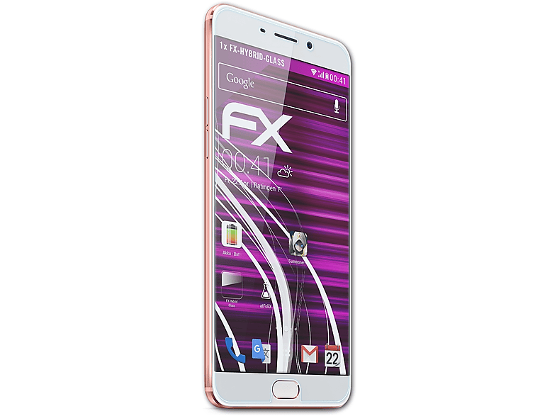 Oppo Plus) ATFOLIX FX-Hybrid-Glass R9 Schutzglas(für