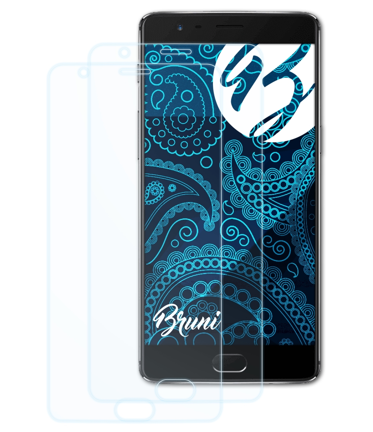 BRUNI 2x Basics-Clear Schutzfolie(für OnePlus 3)