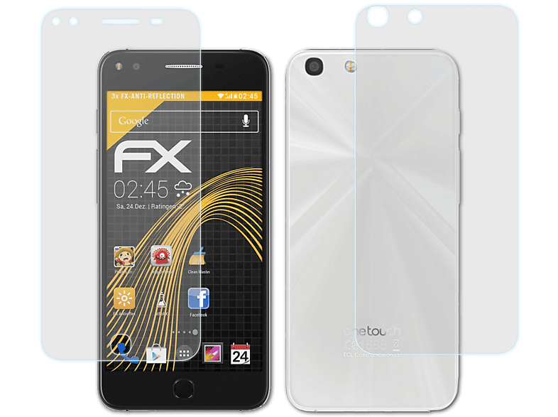 ATFOLIX X1) Touch One Alcatel Displayschutz(für 3x FX-Antireflex