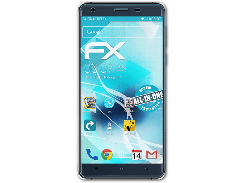ATFOLIX 3x FX-ActiFleX Displayschutz(für Oukitel Pro) K6000