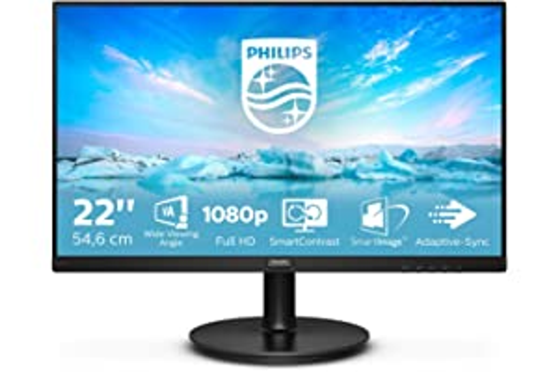 Monitor - 221V8/00 PHILIPS, 21,5 ", Full-HD, 4 ms, HDMI|VGA, Negro