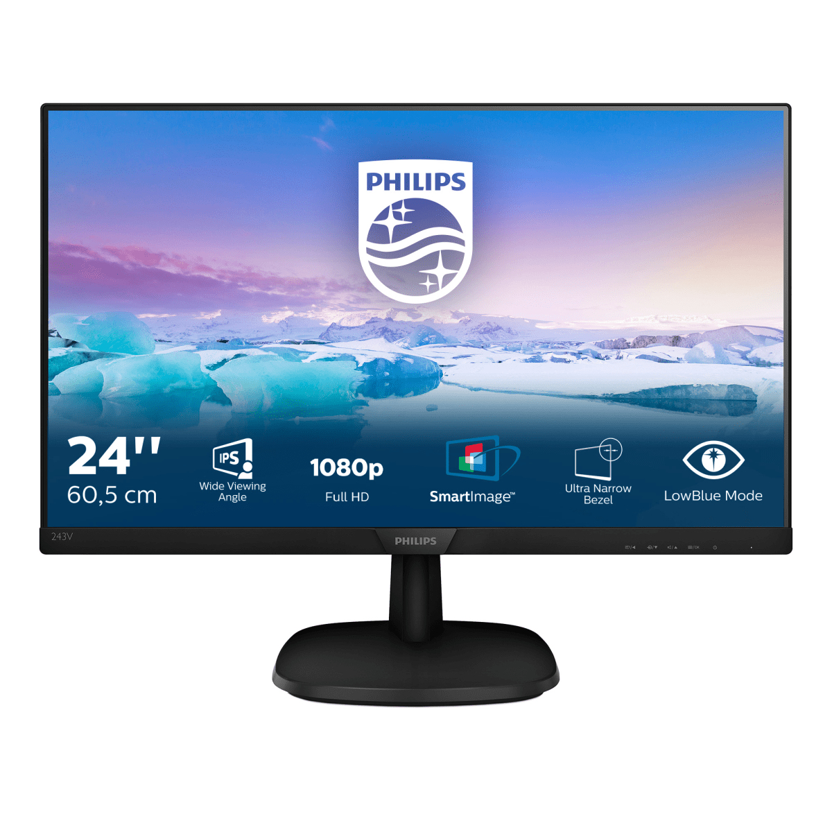 Monitor Pc 605 cm 238 philips 243v7qjabf ips smartcontrast y smartimage line 243v7qjabf00 24 led negro 60 hz 00 pantalla de la computadora fhd uwc pulgadas panel 5ms 75hz 23.8 4 243v7qj