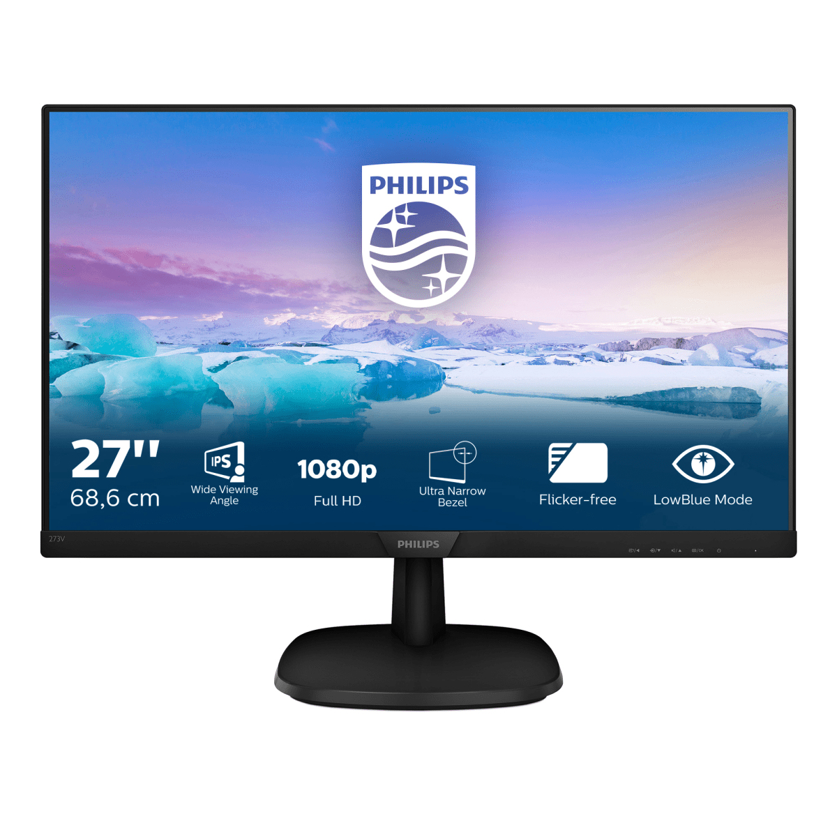 Monitor - 273V7QDAB/00 PHILIPS, 27 ", Full-HD, 4 ms, DVI|HDMI|VGA, Negro