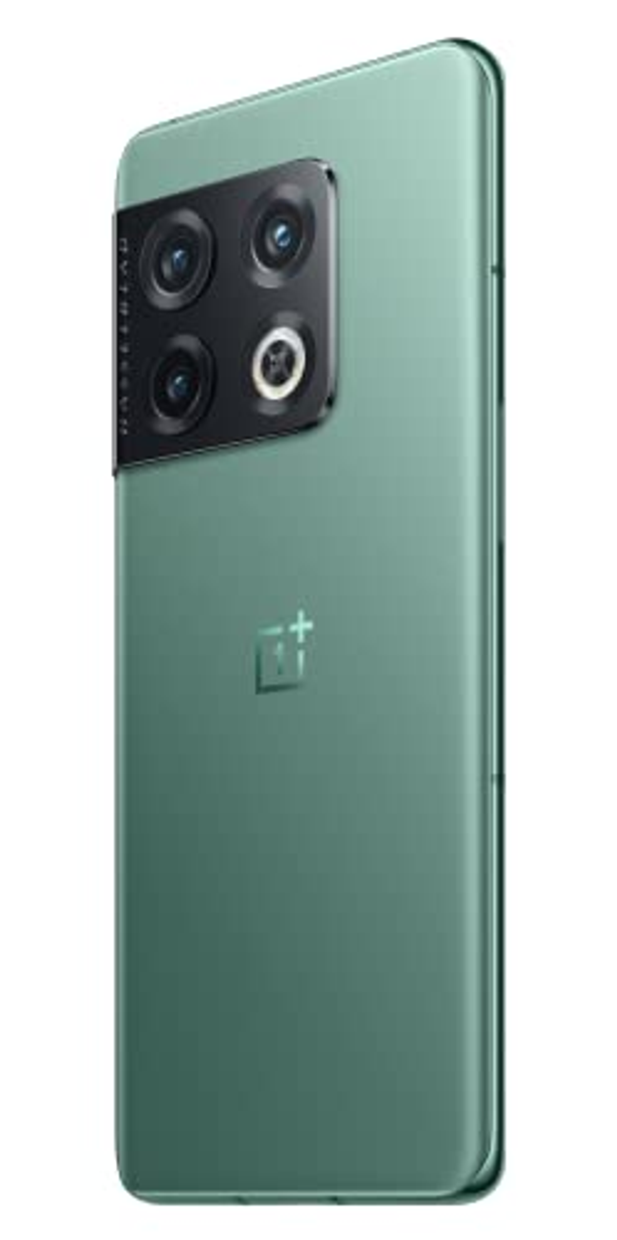 Ein grünes Telefon mit vier Kameras und einem Hasselblad-Logo. Das Telefon ist abgewinkelt.