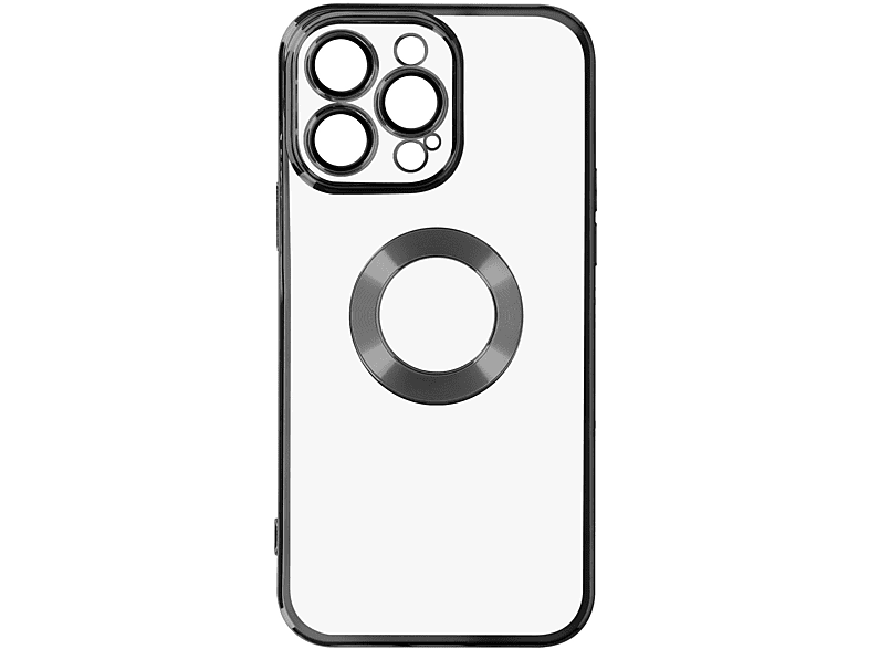 AVIZAR Transparente Silikonhülle Schwarz iPhone Chrome-Style Apple, im Backcover, Pro Max, 14 Series