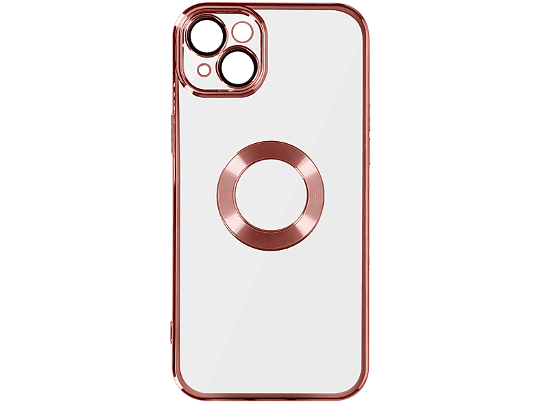 AVIZAR Transparente Silikonhülle Rosa Apple, im Backcover, iPhone Series, Chrome-Style 14