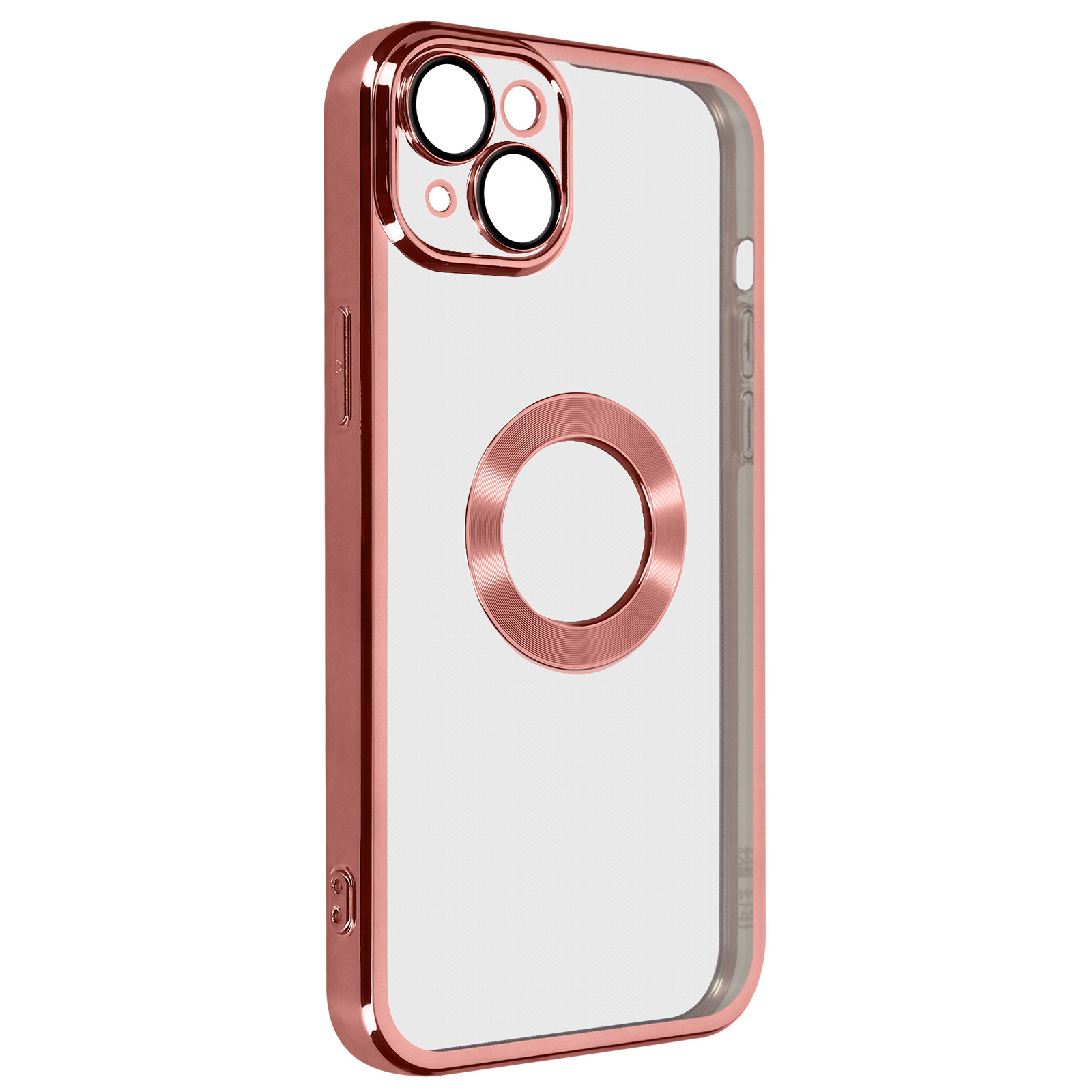 Chrome-Style Series, Silikonhülle Apple, 14, Backcover, Transparente iPhone Rosa im AVIZAR