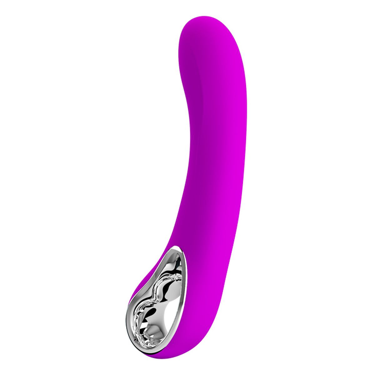 Lila Sexspielzeug mit silberner Spitze.