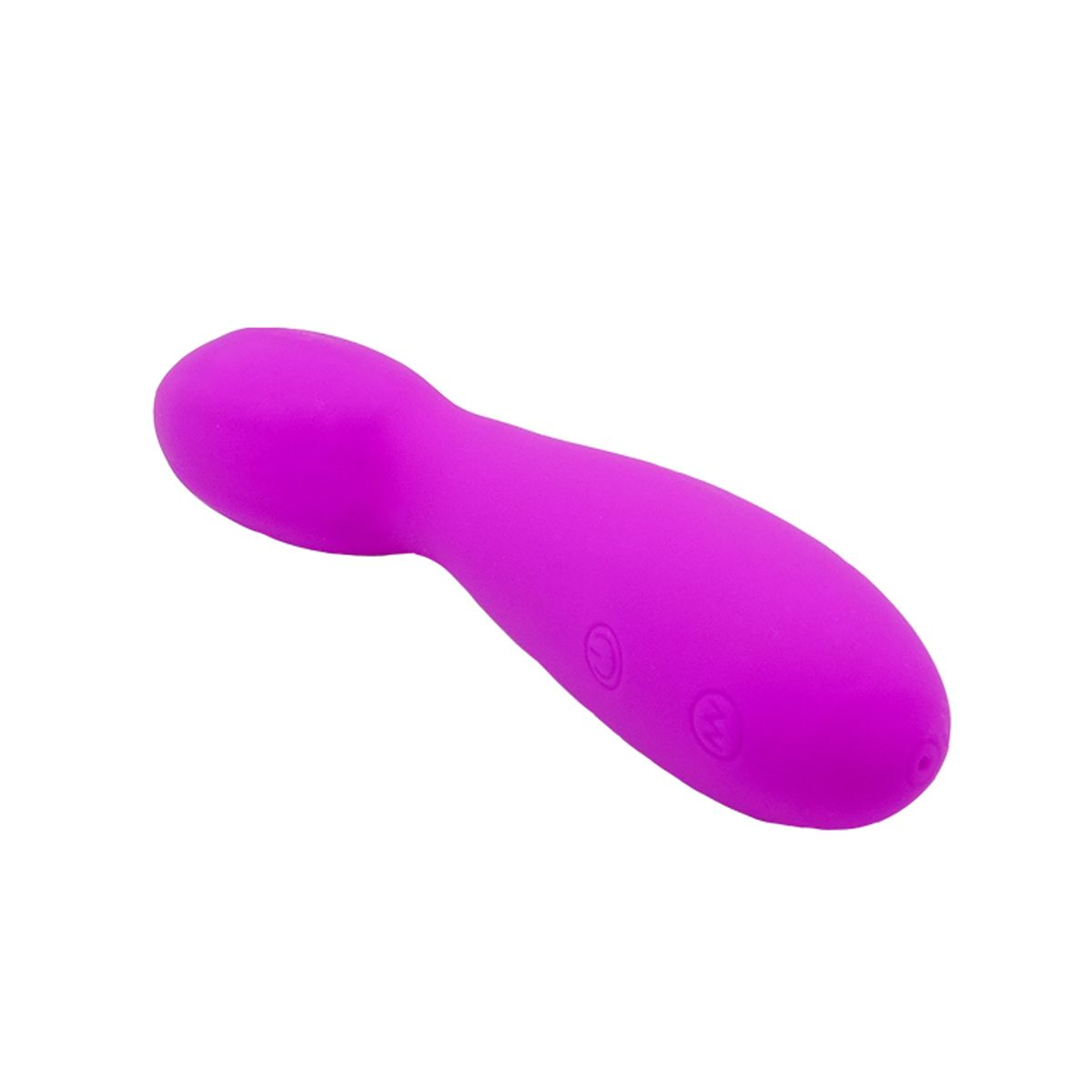 Un juguete sexual morado con tres botones en el lateral.