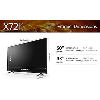 TV LED 50" - SONY KD-50X72K, UHD 4K, DVB-T2 (H.265), Negro