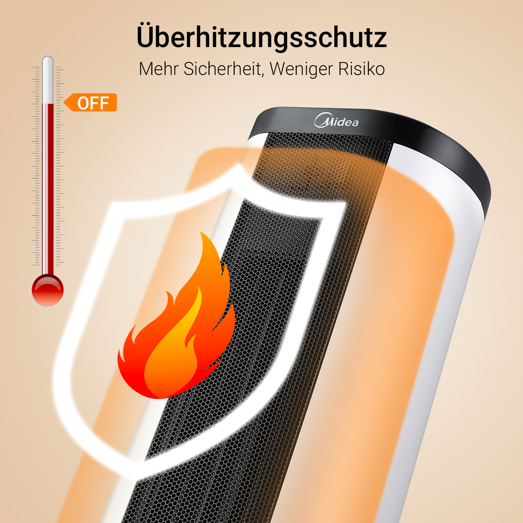MIDEA NTH20-17BR Heizlüfter (2000 Watt, Raumgröße: 10 m³)