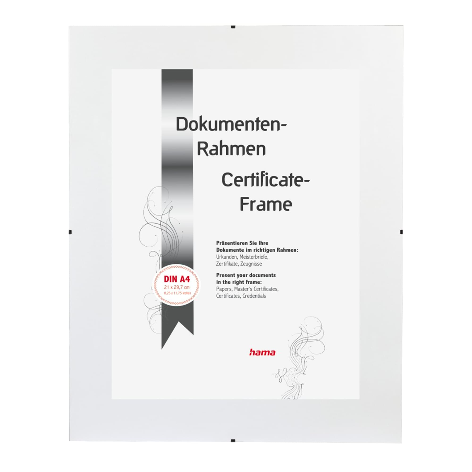 HAMA Urkundenrahmen Clip-Fix, Normalglas (15 x cm, 21 Rahmenlos)