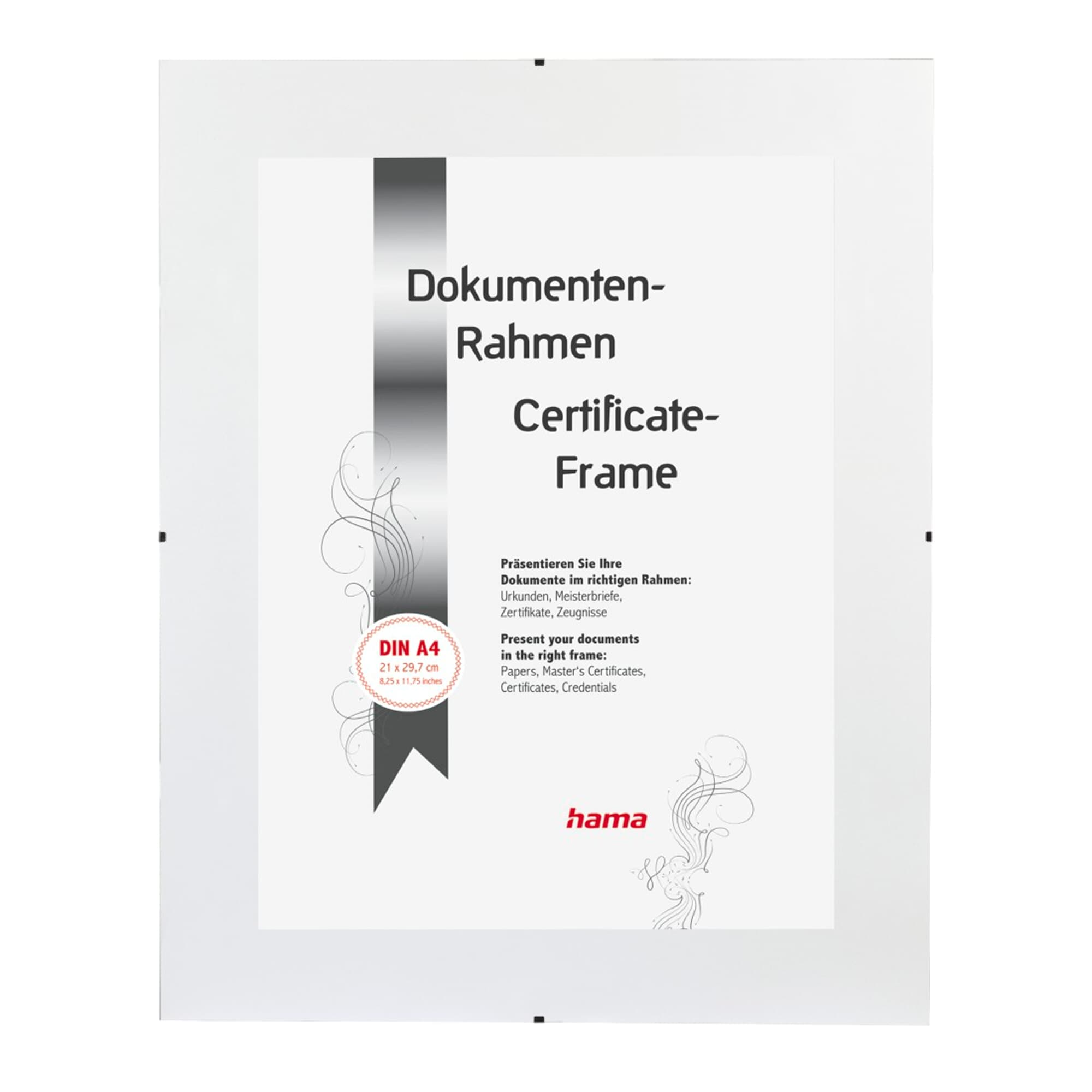 HAMA Urkundenrahmen Clip-Fix, x 21 cm, Rahmenlos) (15 Anti-Reflex-Glas