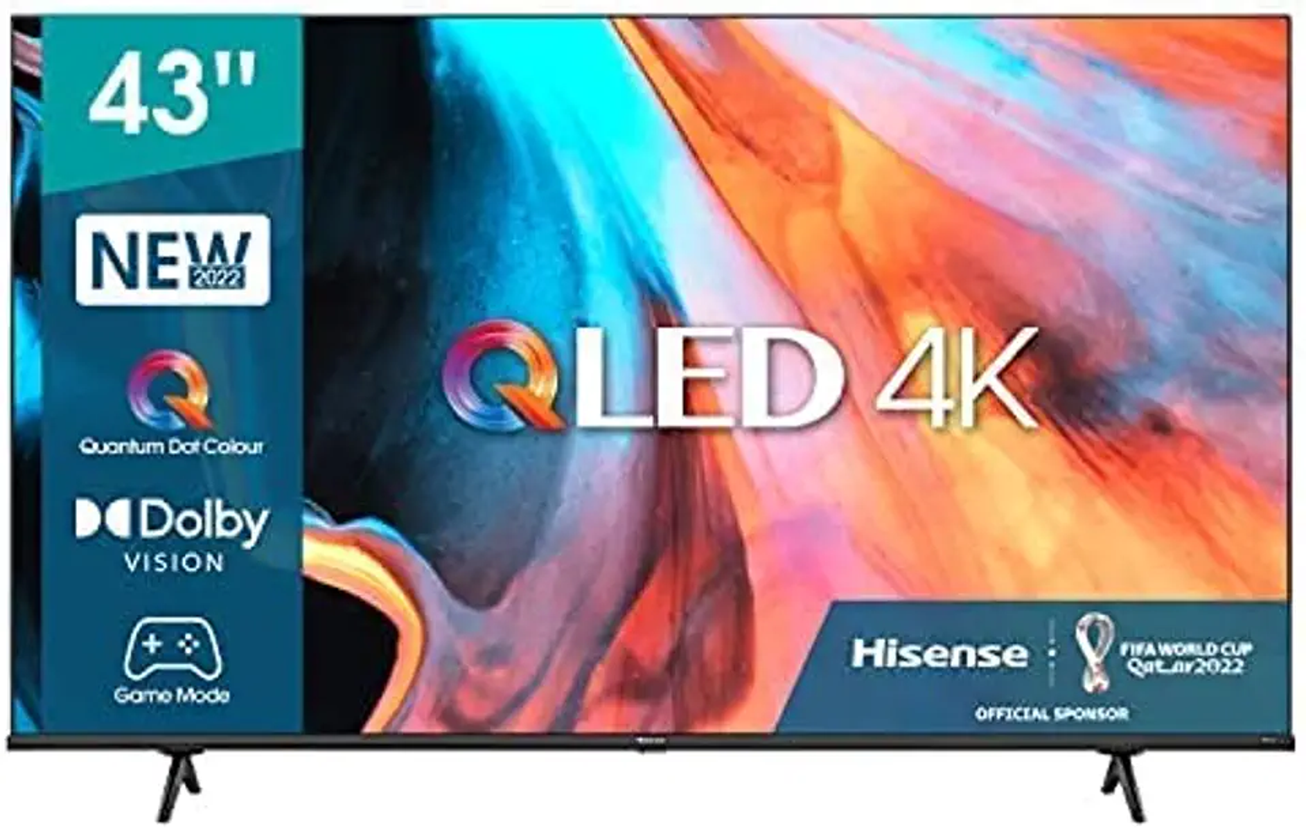 TV QLED 43" - 43E7HQ HISENSE, UHD 4K, DVB-T2 (H.265)Sí, Negro