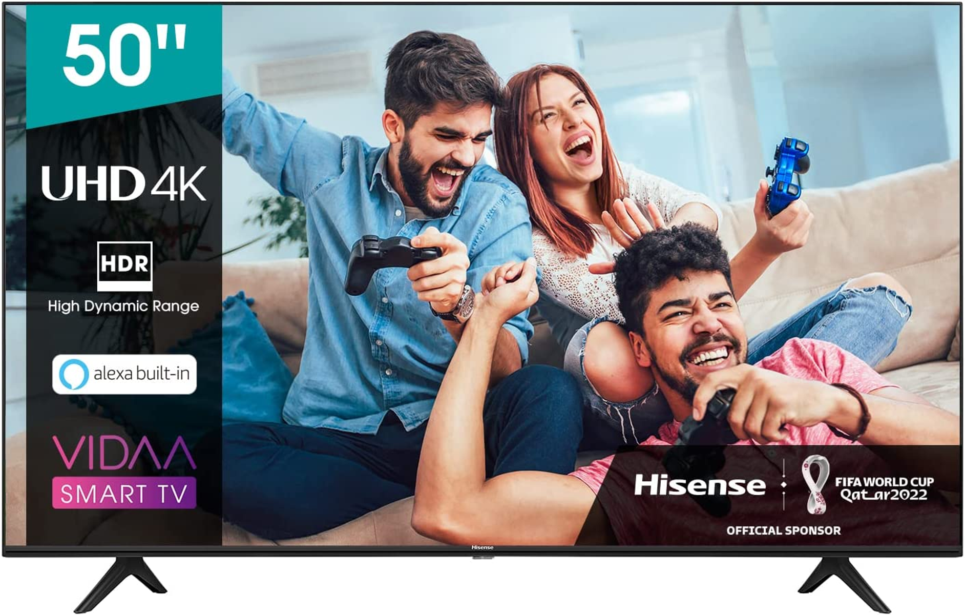 TV LED 50" - 50AE7000F HISENSE, UHD 4K, DVB-T2 (H.265)Sí, Negro