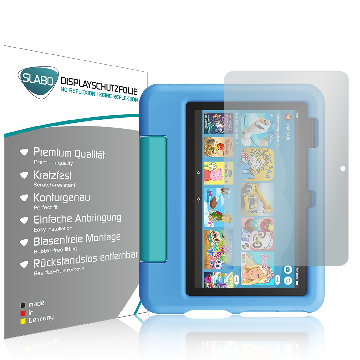 4 SLABO Kids-Tablet Fire No Generation x (2022)) Displayschutz(für 12. Reflexion 7