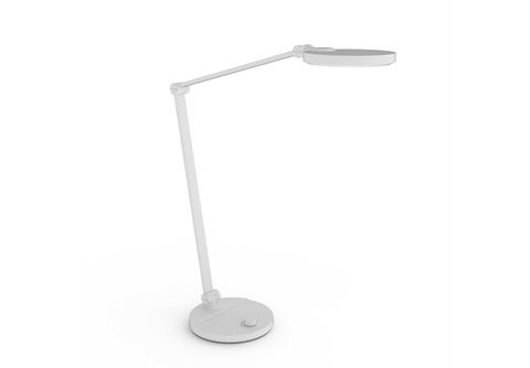 | FEINTECH & über bis warmweiß Stufenlos Tischleuchte Weiß LTL120 MediaMarkt kaltweiß einstellbar dimmbar Drehknopf Schreibtischlampe LED