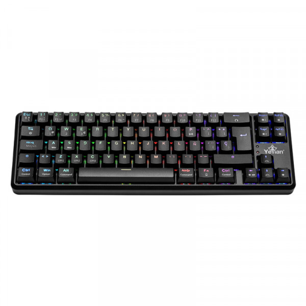 Yeyian Teclado Akilbluetooth recargable 69 rgb led retroiluminado 16 color outemu rojo hotswap qwerty gaming ytm28209r