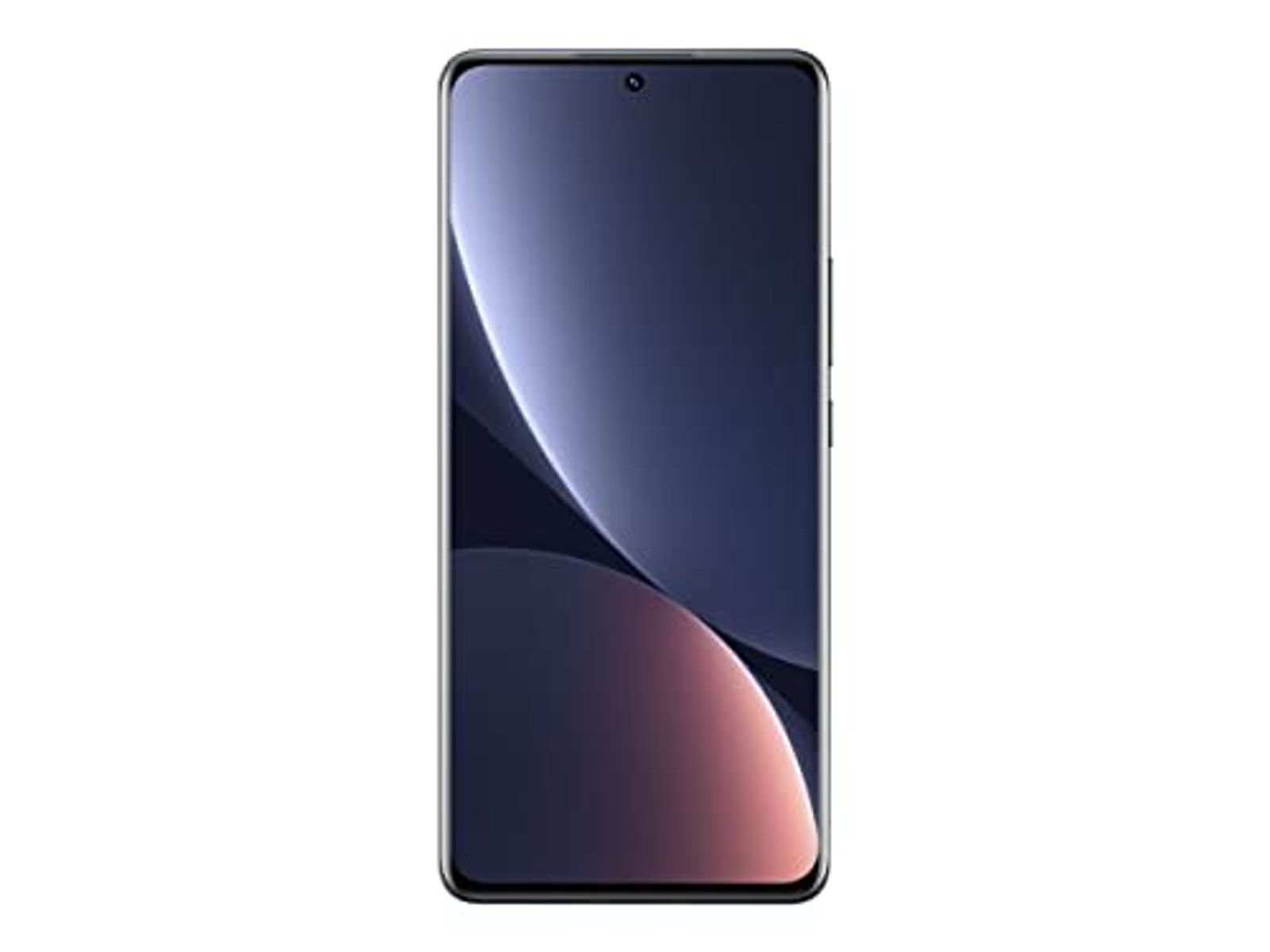 Ein Smartphone mit einem gewölbten Bildschirm. Es ist dunkel mit einer kleinen Kamera oben.