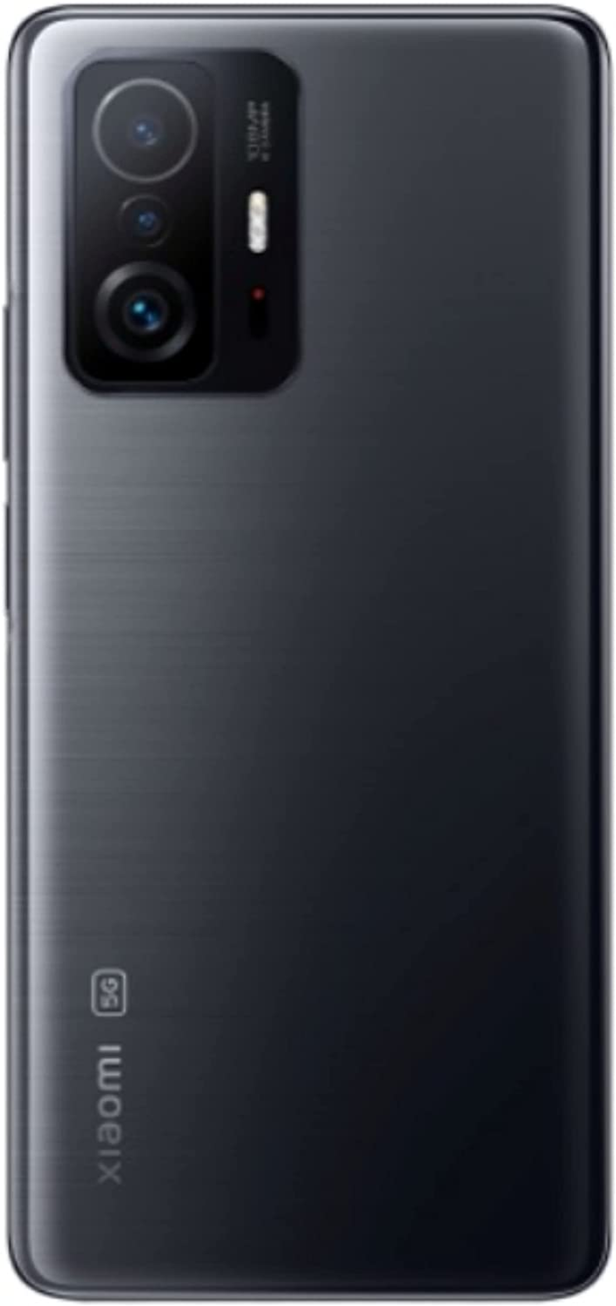 Schwarze Telefonrückseite mit Kameras und 5G-Logo. Xiaomi-Logo unten.