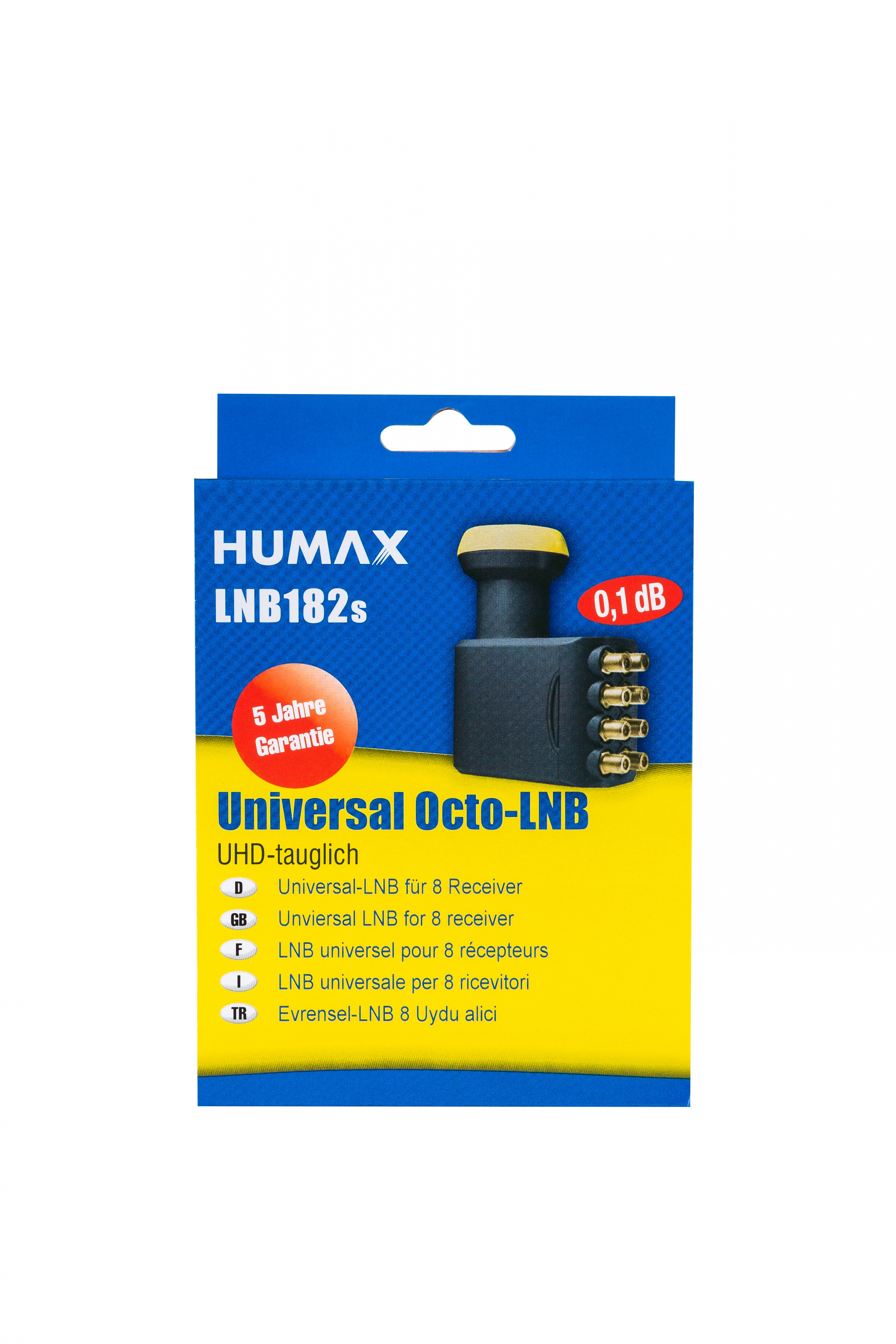 Universal Octo-LNB Box auf Weiß.