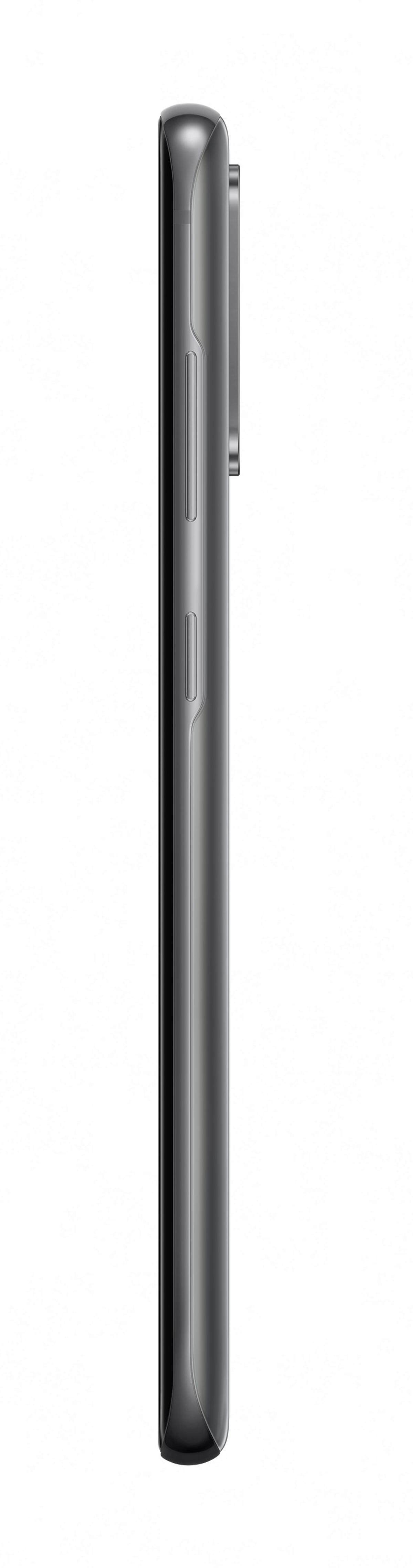 Ein schlankes, graues Smartphone, Seitenansicht. Ein/Aus- und Lautstärketasten rechts sichtbar.