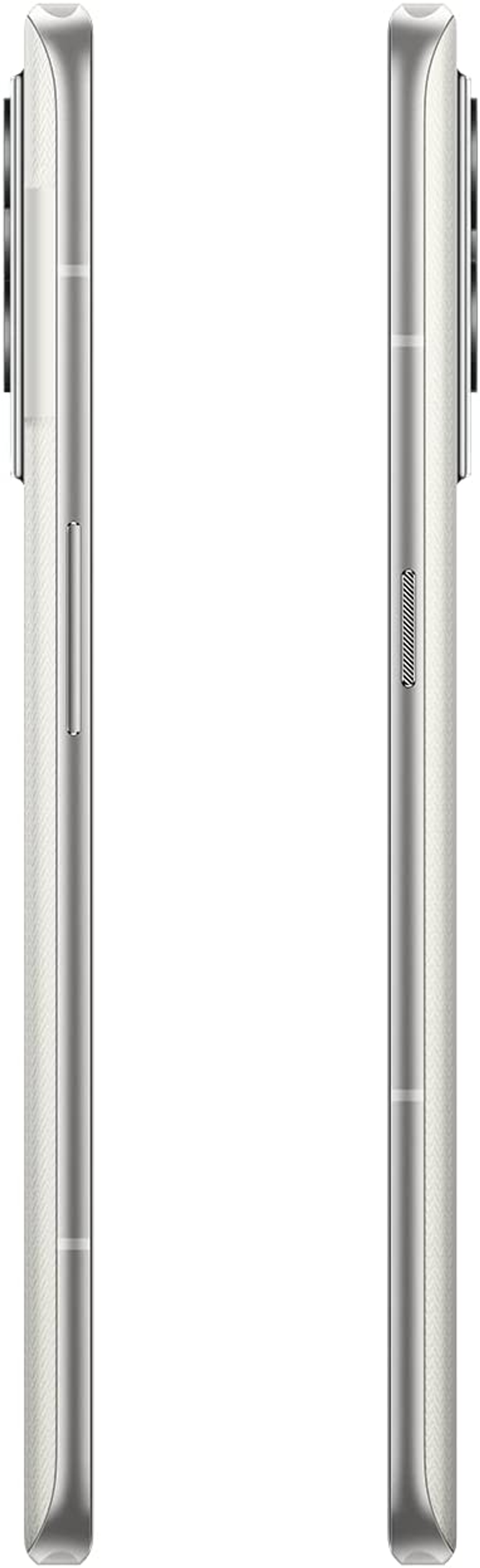 Zwei Telefone, Seitenansichten, mit Lautstärke- und Ein-/Aus-Tasten sichtbar.