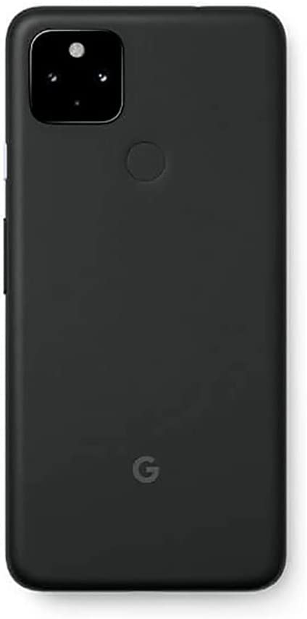 Ein schwarzes Google Pixel-Telefon mit einem Kameramodul und einem kleinen 'G'-Logo.