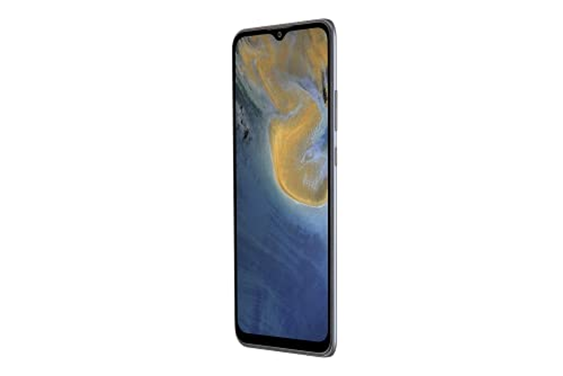 Smartphone, Bildschirm zeigt abstrakte Kunst. Seitenansicht.