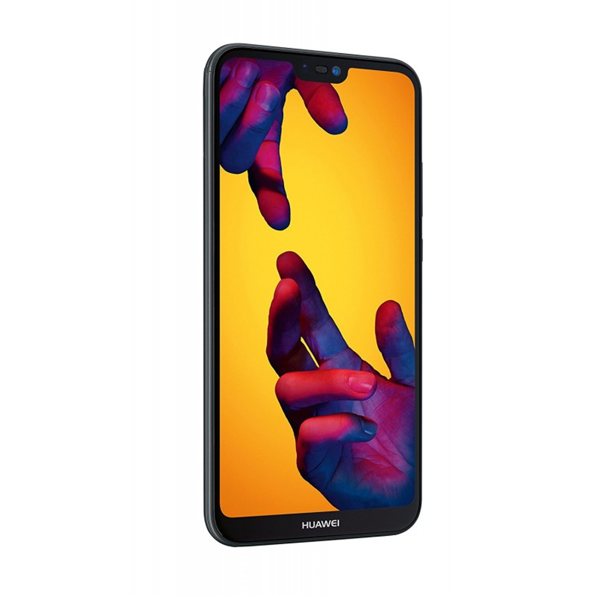 Smartphone, verde, con mani sullo schermo. Sfondo giallo.