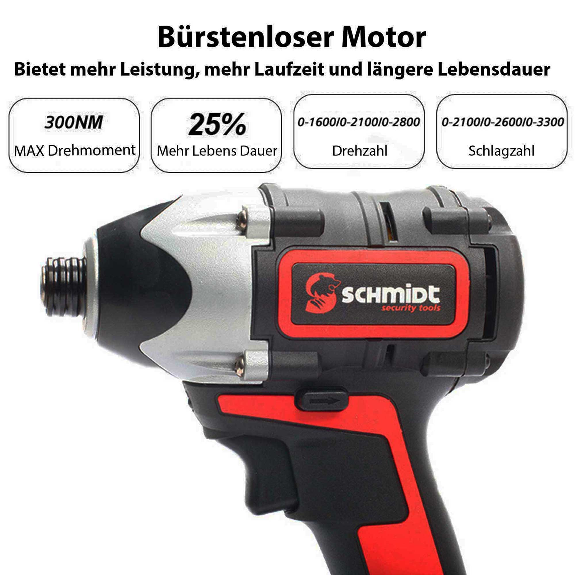 Rotes und schwarzes Elektrowerkzeug mit Text. Weißer Hintergrund. Nahaufnahme.