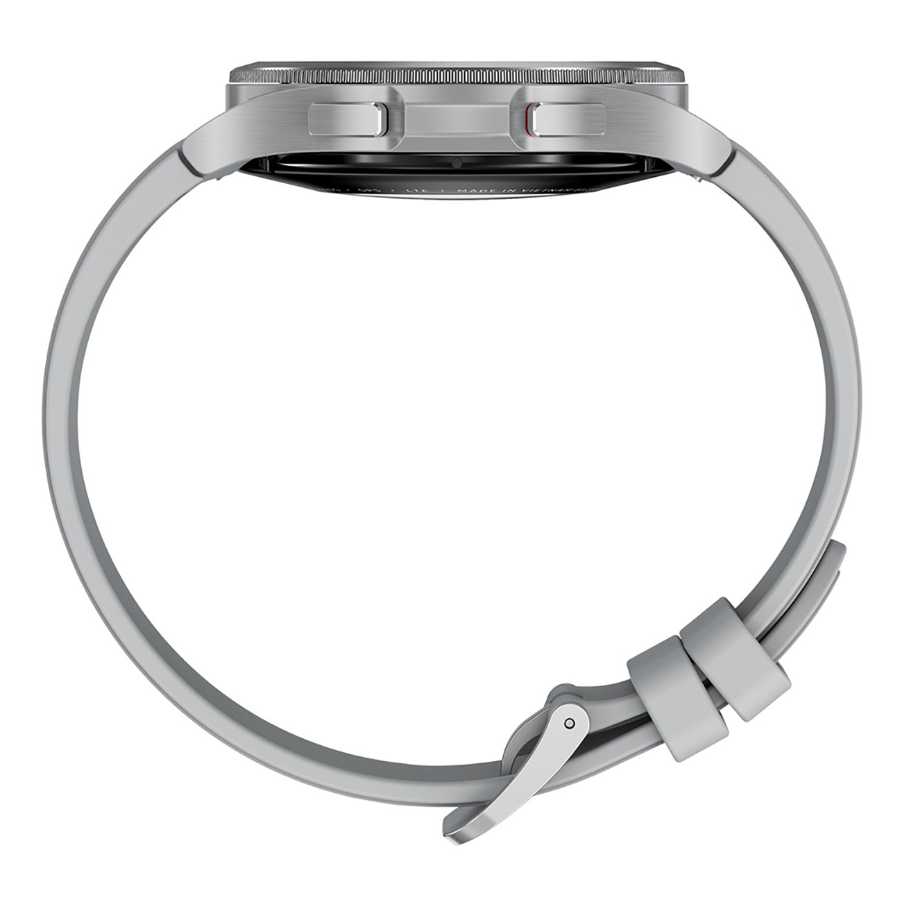 SAMSUNG Galaxy Watch silber 4 Smartwatch Edelstahl Flouroelastomer, M/L
