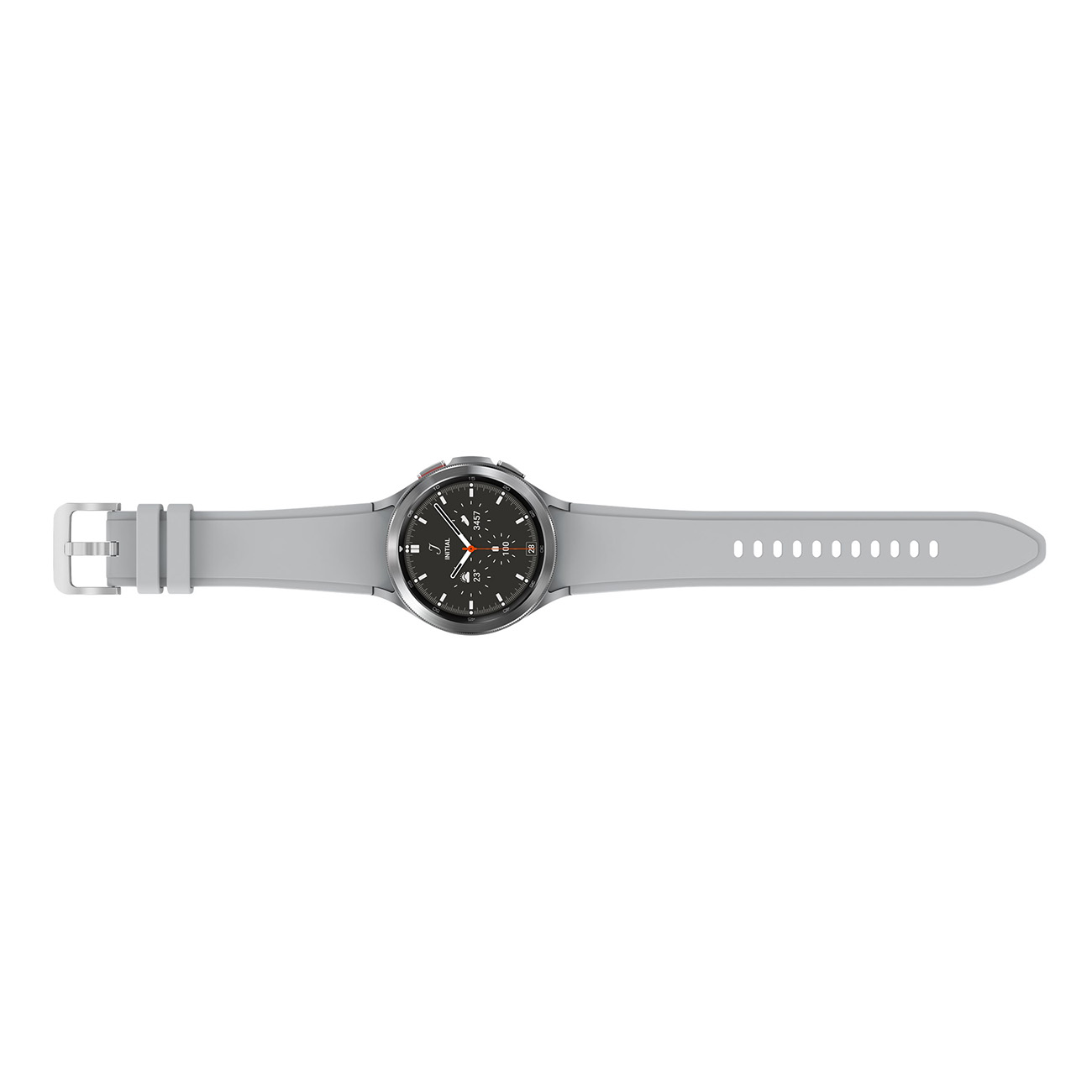 SAMSUNG Galaxy Watch 4 Smartwatch silber Edelstahl Flouroelastomer, M/L