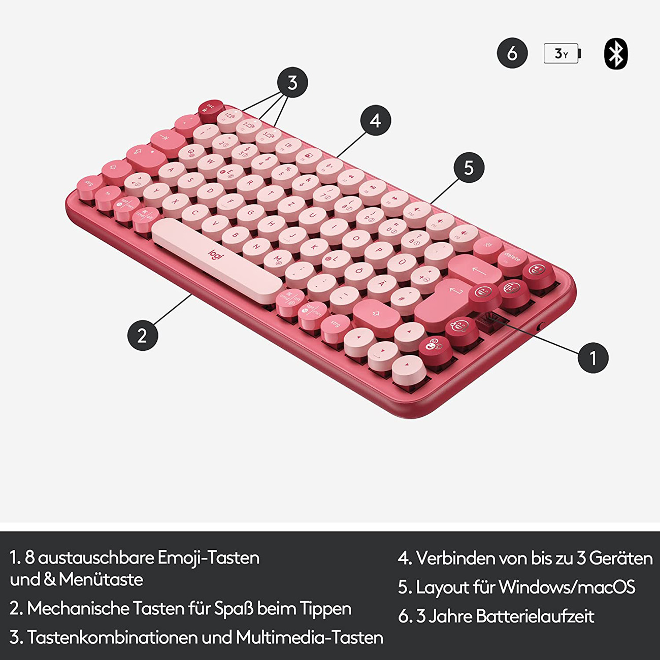 Keys, POP Wireless Tastatur LOGITECH