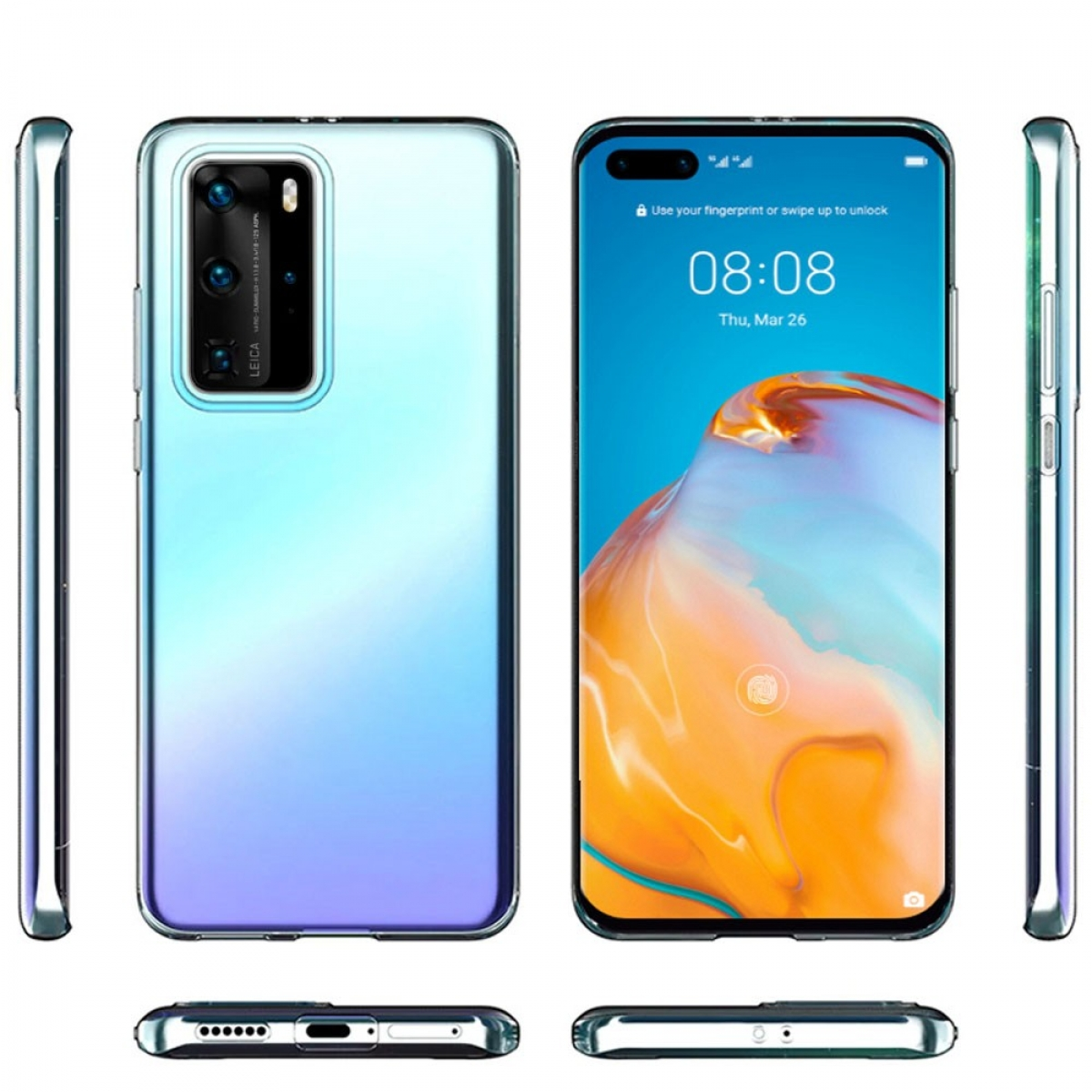 CASEONLINE CA4, Transparent Huawei, P40 Backcover, Pro