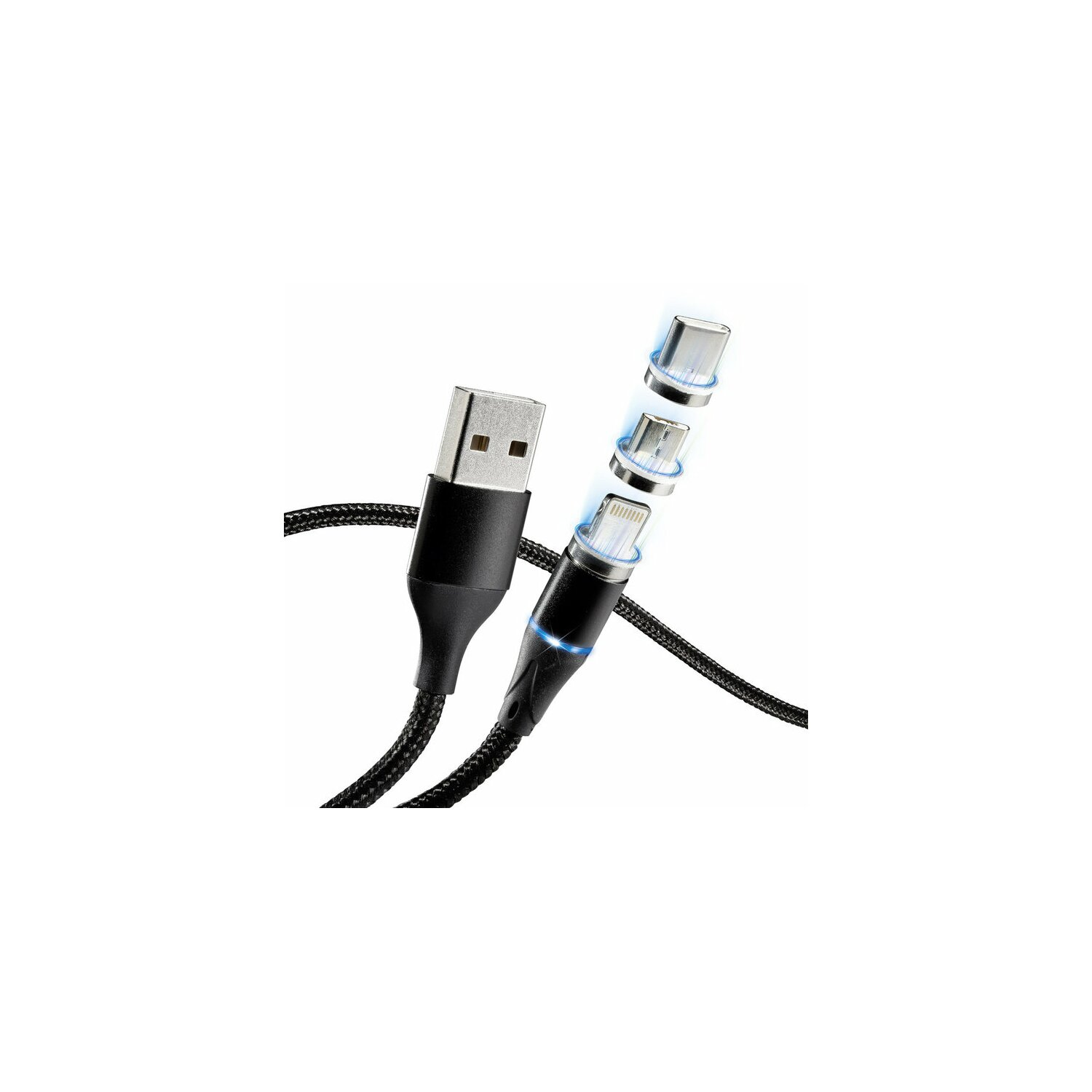 Micro-USB, Typ-C iOS, CA-5500 Ladekabel-Anschluss, MCDODO Schwarz